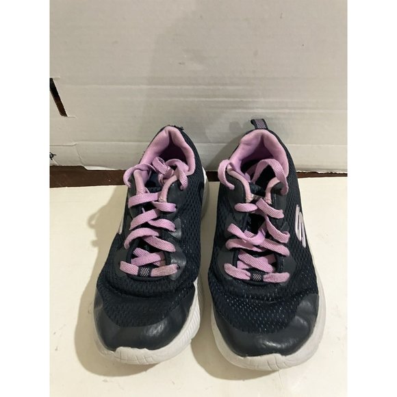 SKECHERS KIDS GIRLS SHOES SIZE 2 MEMORY FOAM BRIGHTS NAVY  sneaker shoes - Picture 2 of 8